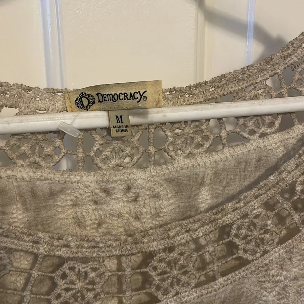 Democracy woven and crocheted beige top - Picture 3 of 6